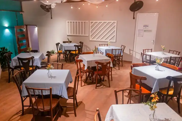 Quintal montado para evento